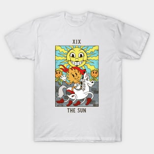 The Sun - Mystical Medleys - Vintage Rubber Hose Cartoon Tarot (white) T-Shirt